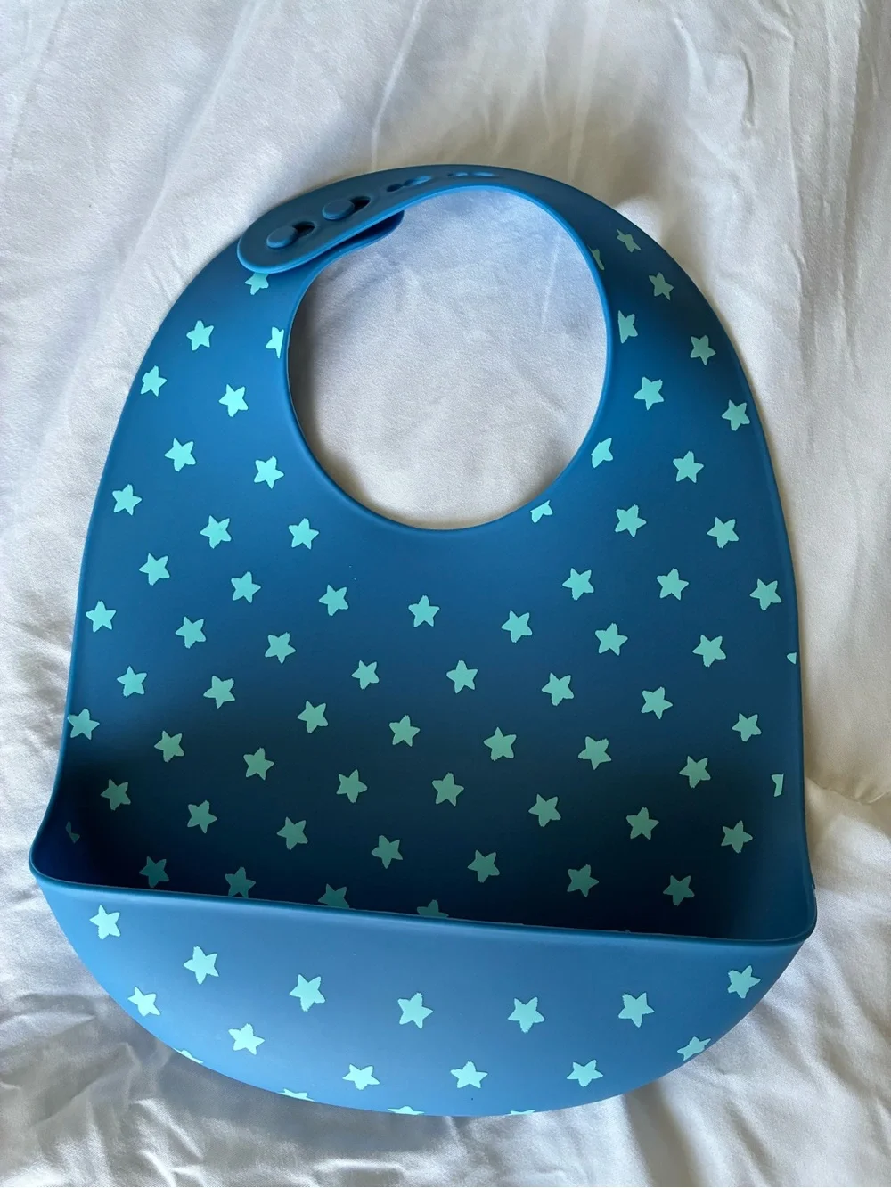 Target Blue Silicone Baby Bib with Mint Star Pattern
